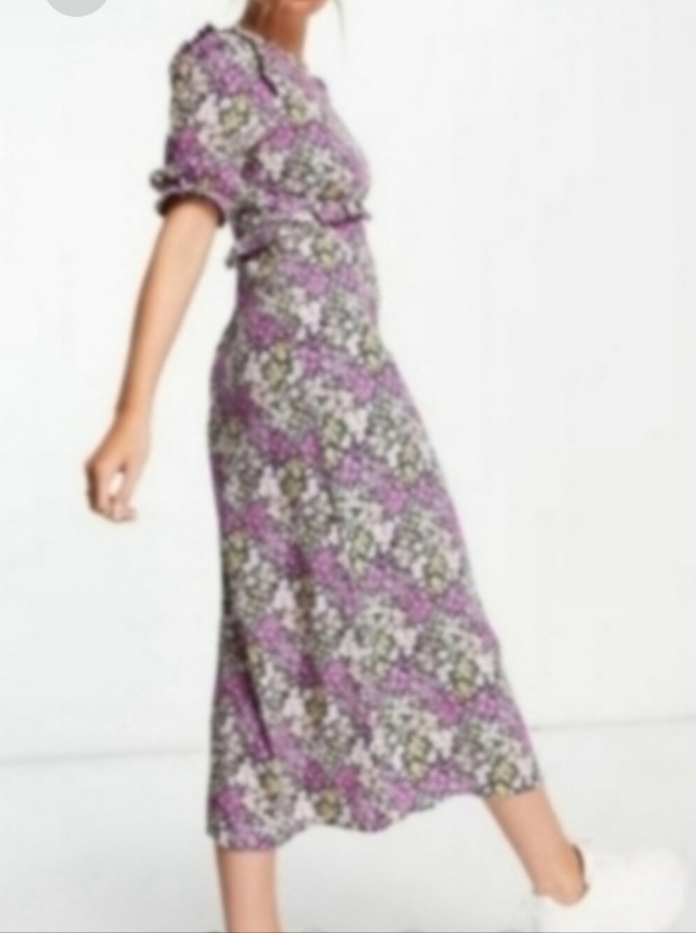 Nobodys Child Floral Bloom Midi Dress Empire Waisted Fit & Flare